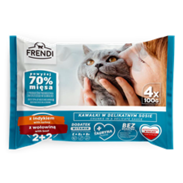 FRENDI Cat Pouch Turkey/Beef 4x100gr